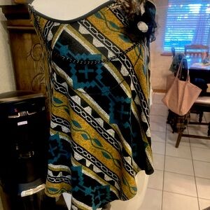 Tovia Coachella Shawl W/ Feather Decor